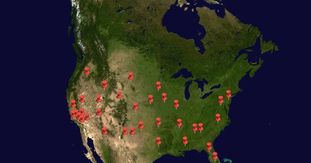 About Us: Map of USA and clients
